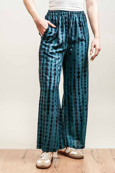 Aladdin Trousers Bali Batik Checkered Petrol - One Size