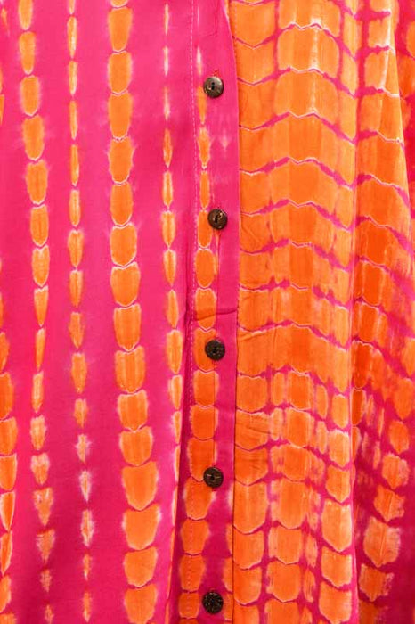 Shirt dress Balik Batik orange/red - One Size