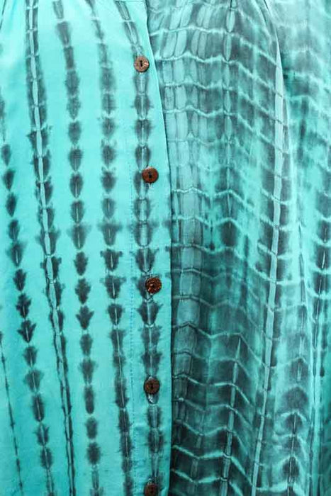 Balik Batik Shirt Dress, Turquoise/Blue - One Size