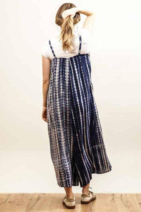 Jumpsuit white/blue - one size