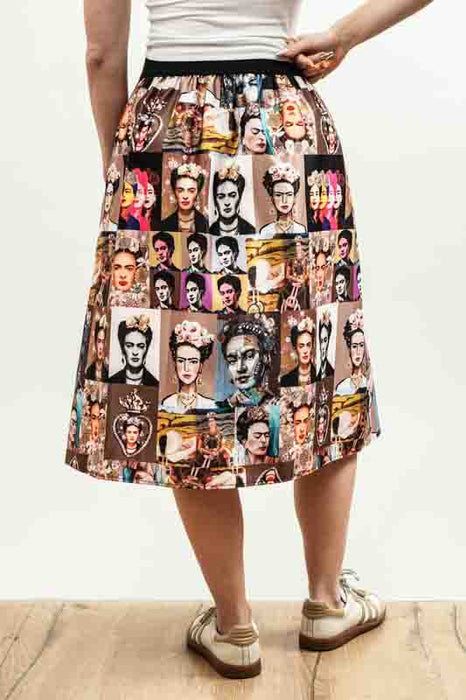 Frida Kahlo short skirt, polyester - One Size