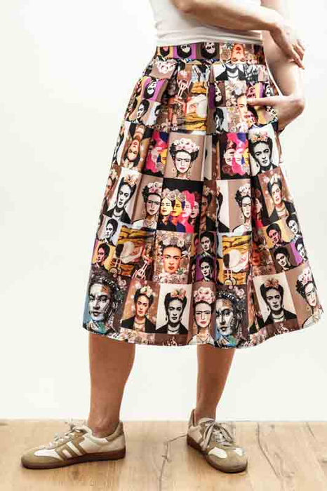 Frida Kahlo short skirt, polyester - One Size