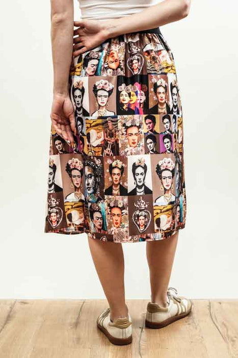 Frida Kahlo short skirt, polyester - One Size