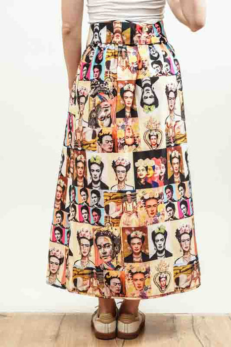 Skirt Frida Kahlo long polyester - One Size