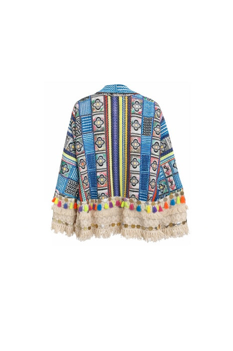 Jacke Baumwolle blau/multicolor - One Size