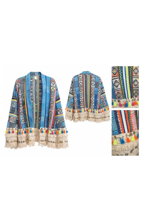 Jacke Baumwolle blau/multicolor - One Size