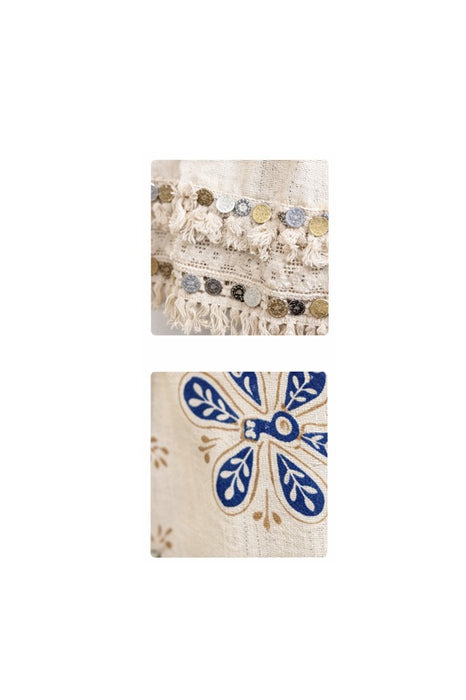 Jacke Baumwolle crème/dunkelblau/ocker - One Size