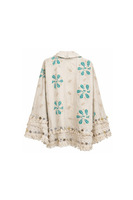 Jacke Baumwolle crème/petrol/ocker/ - One Size