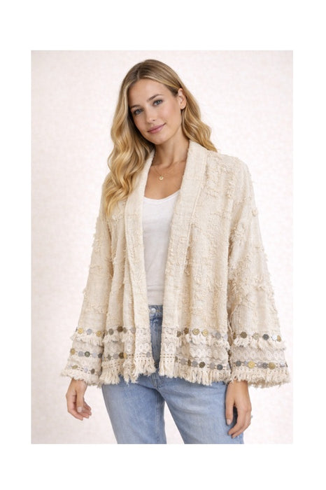 Jacke Baumwolle crème/goldfarben - One Size