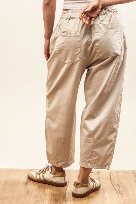 Beige cotton trousers with key ring - One Size
