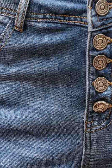 Jeans, cotton/polyamide, wide legs - size M