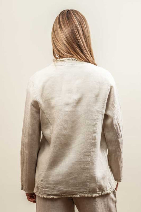 Beige linen jacket - One Size