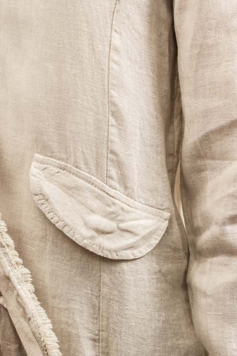 Beige linen jacket - One Size