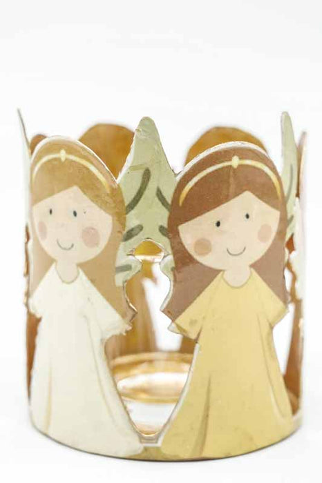 Photophore avec motif d’ange imprimé sur émail, 10 cm