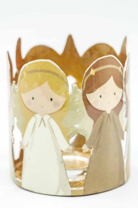 Photophore avec motif d’ange imprimé sur émail, 10 cm