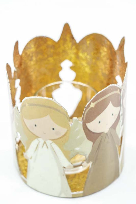 Photophore avec motif d’ange imprimé sur émail, 10 cm
