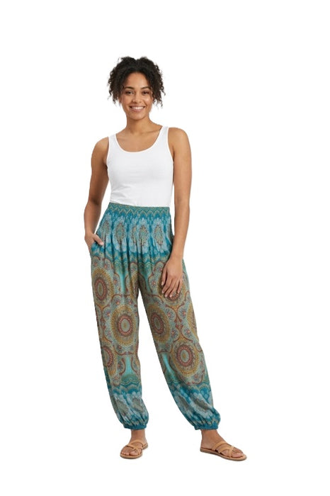 Aladinhose Rayon petrol/türkis/gelb/multicolor - One Size