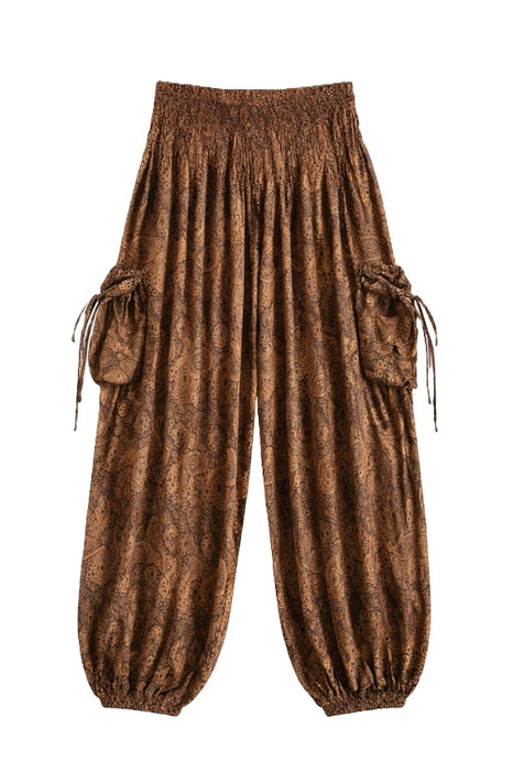 Haremshose Rayon braun/sand/multicolor - One Size