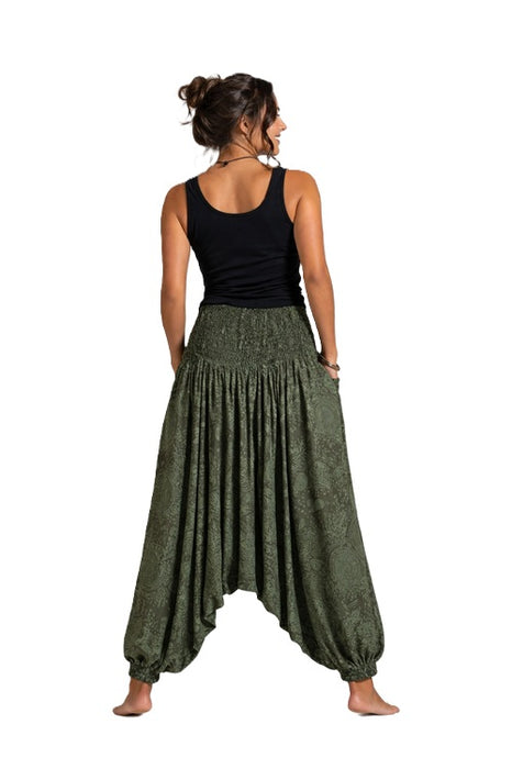 Harem Pants Rayon khaki/green/multicolor - One Size