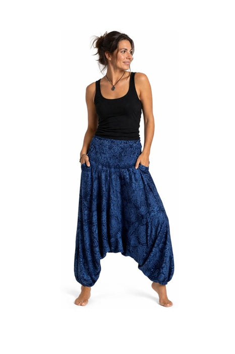 Haremshose Rayon dunkelblau/hellblau/multicolor - One Size