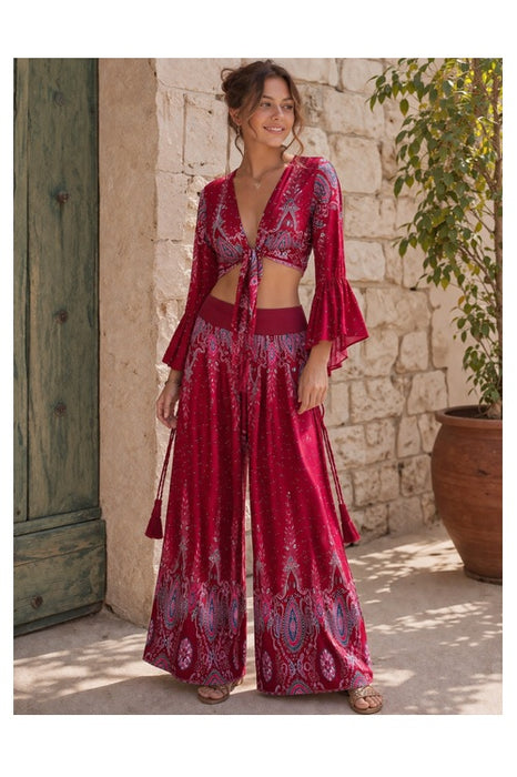 Top Bolero Rayon bordeaux/rosa/grau/multicolor - One Size