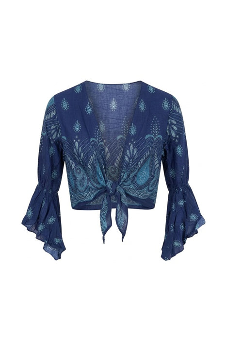 Top Bolero Rayon navy/light blue/white - One Size