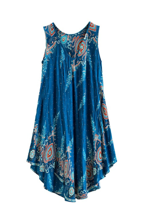 Dress Penny wide Rayon petrol/brown/green/multicolor - One Size
