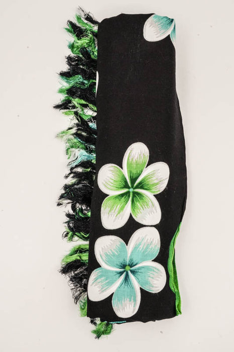 Sarong schwarz/grün/weiss Blumen 110x160 cm