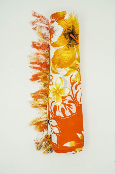 Sarong orange/gelb/weiss Blumen 110x160 cm