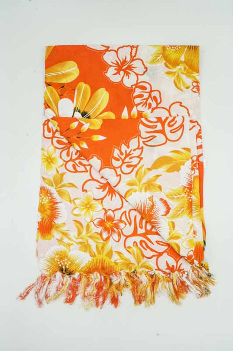 Sarong orange/gelb/weiss Blumen 110x160 cm