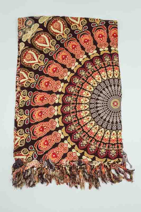 Sarong orange/bordeaux/gelb/multicolor 110x160 cm