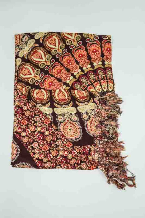Sarong orange/bordeaux/gelb/multicolor 110x160 cm