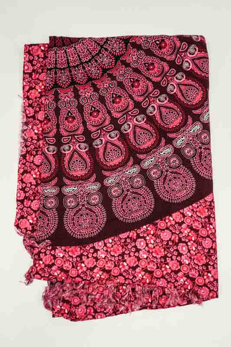 Sarong rot/bordeaux/beige/multicolor 110x160 cm