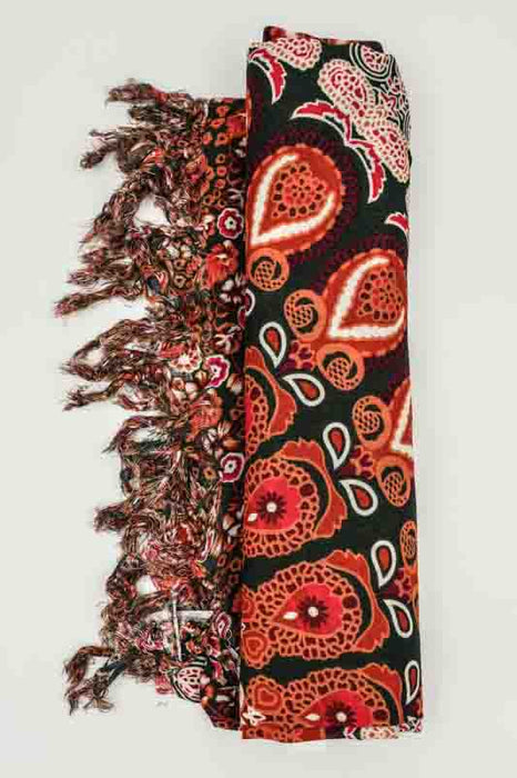 Sarong schwarz/orange/grau/mulitcolor 110x160 cm