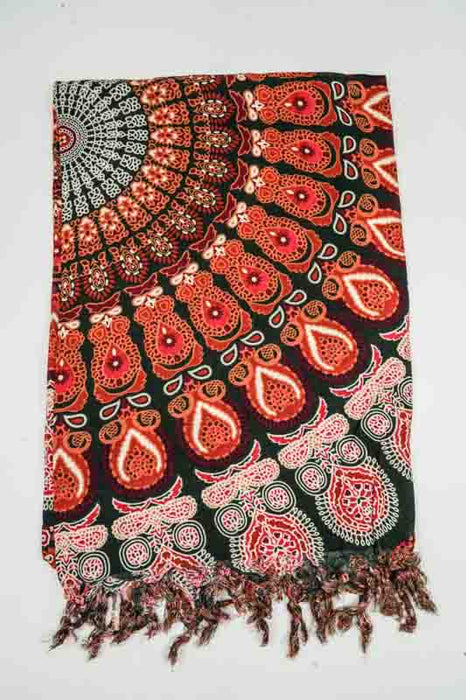 Sarong schwarz/orange/grau/mulitcolor 110x160 cm
