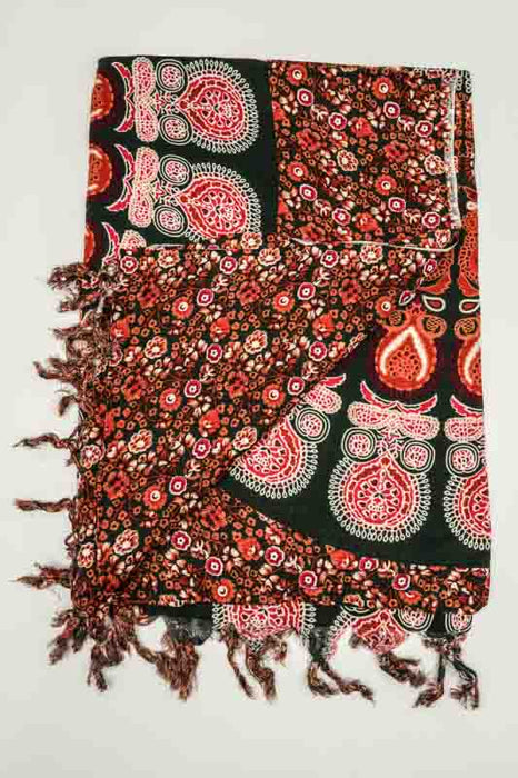 Sarong schwarz/orange/grau/mulitcolor 110x160 cm