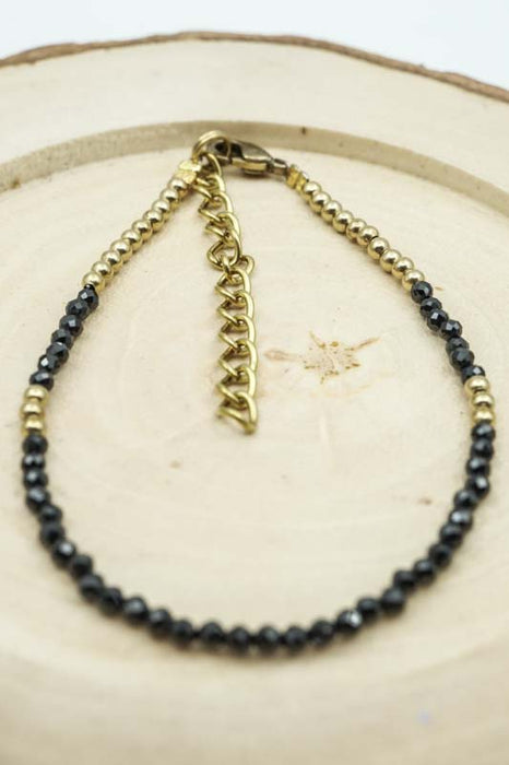 Armband 2mm Obsidian