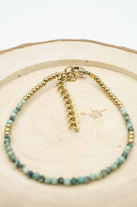 Bracelet 2mm turquoise africaine