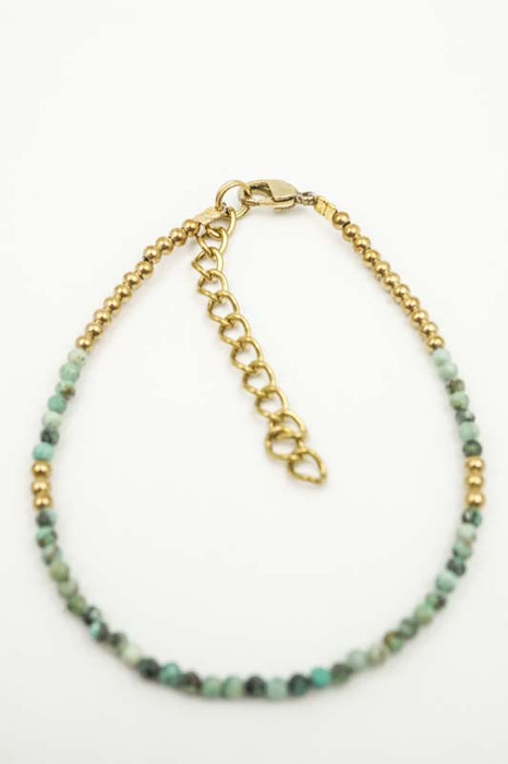 Bracelet 2mm turquoise africaine