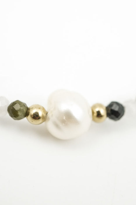 Armband 2mm Turmalin mit Perle