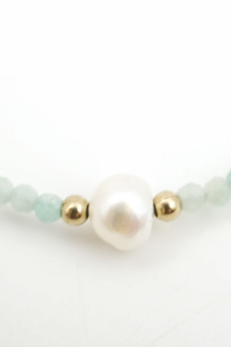 Armband 2mm Amazonit mit Perle