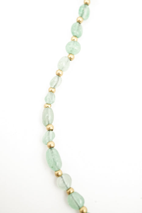 Kette Naturstein oval geschliffen grüne Jade