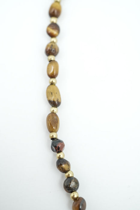 Kette Naturstein oval geschliffen Tigerauge