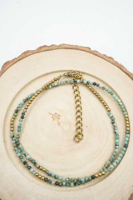 Kette 2mm afrikanischer Türkis