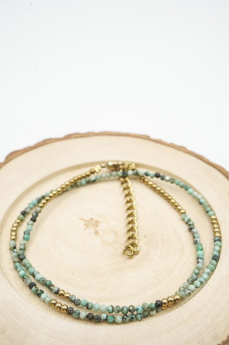 Kette 2mm afrikanischer Türkis