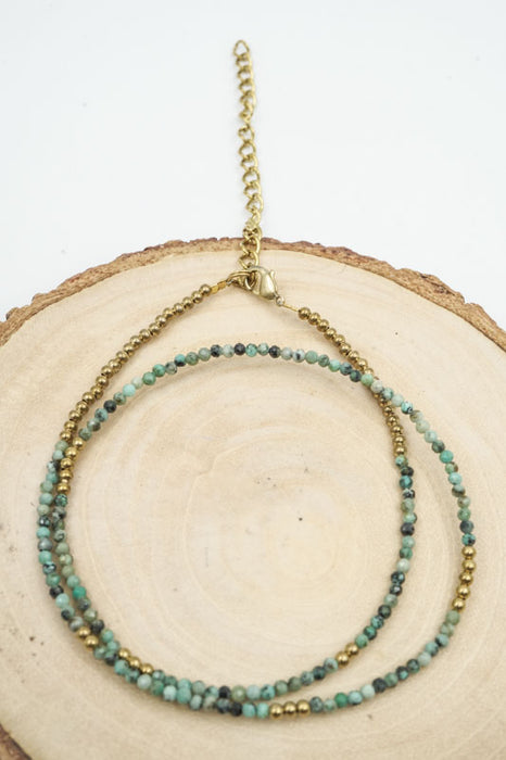Kette 2mm afrikanischer Türkis