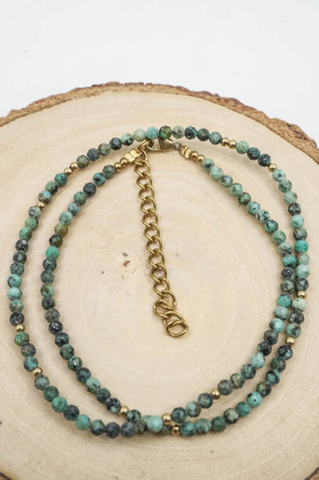 Collier 3mm Turquoise Africaine