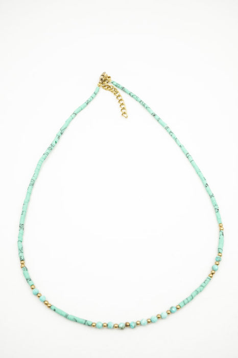 Collier afghan en turquoise et turquoise 3mm