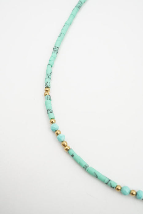 Collier afghan en turquoise et turquoise 3mm