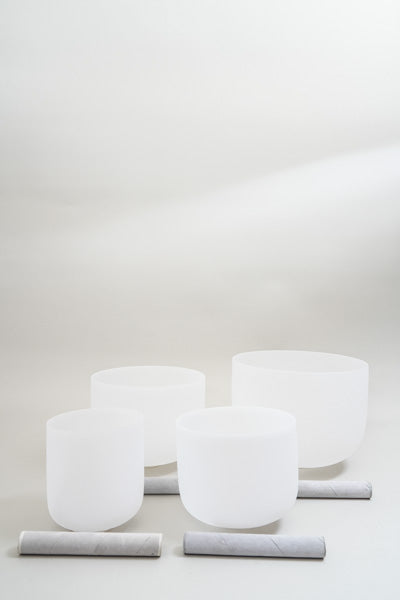 Klangschale Kristallquarz mit Klöppel 25cm